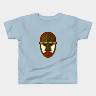 Ancient African tribal mask design of a woman Kids T-Shirt